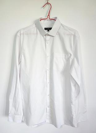 Сорочка рубашка чоловіча біла пряма широка класична повсякденна george man, розмір xl1 фото