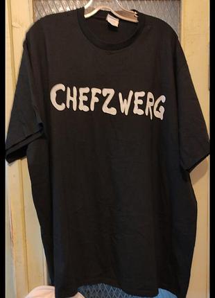 Розмір 3 xl нова футболка майка чорна з європи chefzwerg бос гном