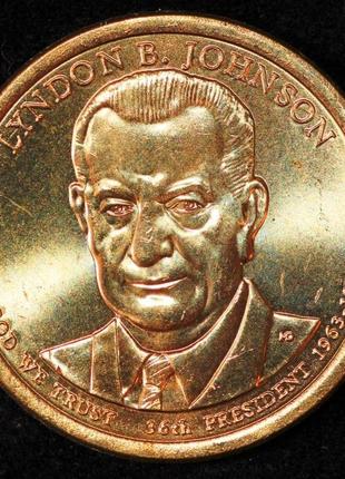 Монета сша 1 доллар 2015 г. 36-й президент линдон джонсон