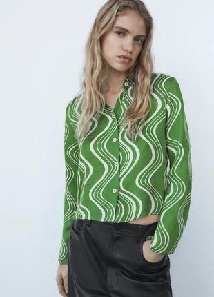 Віскозна сорочка з геометричним принтом від zara
