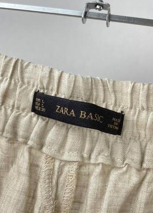 Жіночі лляні брюки/ штани zara оригінал прямі прямого крою вільні9 фото