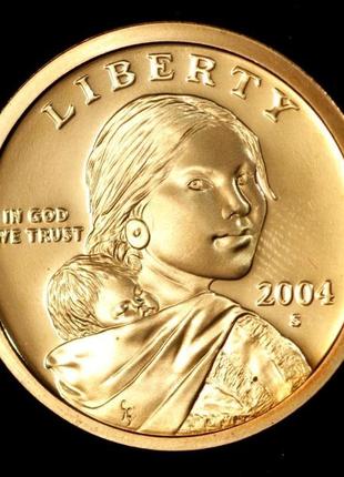 Монета сша 1 доллар 2004 г. сакагавея. парящий орел