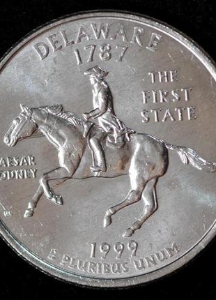 Монета сша 25 центов 1999 г. делавэр