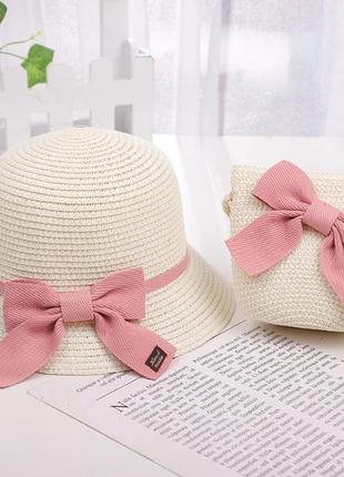 Стильний комплект капелюшок і сумочки для дівчаток1 фото