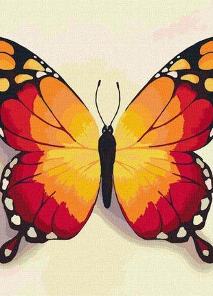 Картина по номерам идейка   оранжевая бабочка  25х25 kho4210 набор для росписи по цифрам