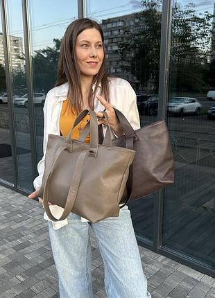 Италия шоппер натуральная кожа