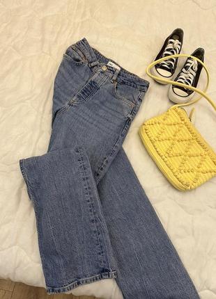 Звужені розкльошені джинси на високій посадці zara6 фото