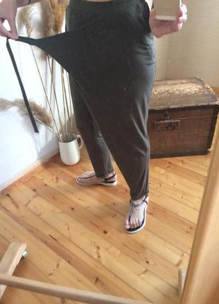 Трикотажные брюки с запахом цвет хаки jinny key6 фото