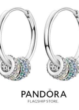 Серьги кольца серебро silver_pandora original премиум качество