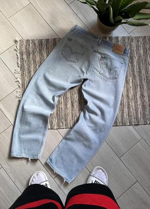 Кастомные голубые винтажные джинсы levis 501 размер 34/29
