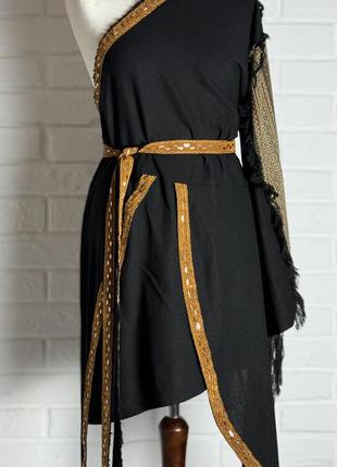 Льное платье в этно стиле на одно плечо simmishop.handmade one size s - l