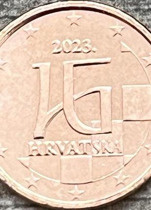 Монета хорватии  1 евроцент 2023 г1 фото