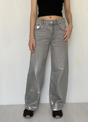 Детские серебряные джинсы zara для девочки/детские серебреные джинсы зара на девочке2 фото