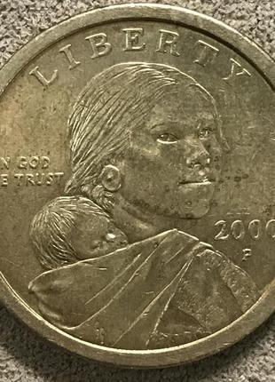 Монета сша 1$ 2000 г. летючий орел сакагавея2 фото