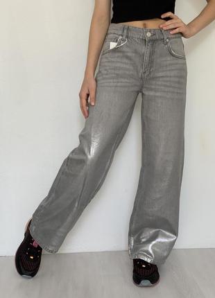 Детские серебряные джинсы zara для девочки/детские серебреные джинсы зара на девочке5 фото