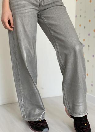 Детские серебряные джинсы zara для девочки/детские серебреные джинсы зара на девочке6 фото