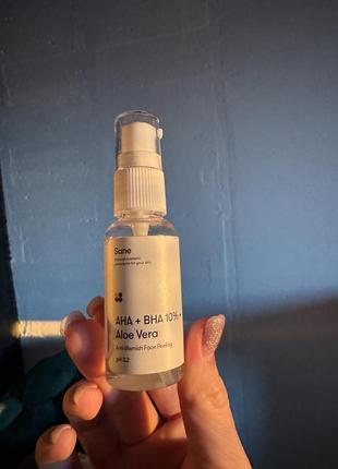 Пілінг для обличчя з екстрактом алое sane aloe vera peeling solution