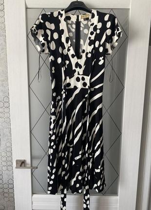 Сукня плаття чорне біле issa london lux вінтаж міді m l 38 40 max mara escada