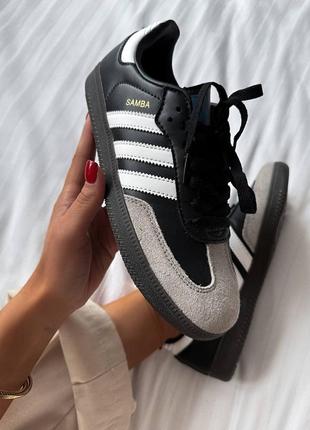 Кросівки adidas samba black/grey1 фото