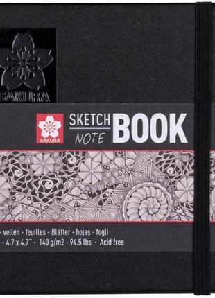 Блокнот sakura sketch 140г/м2 12х12см 80л кремово-белый sakura