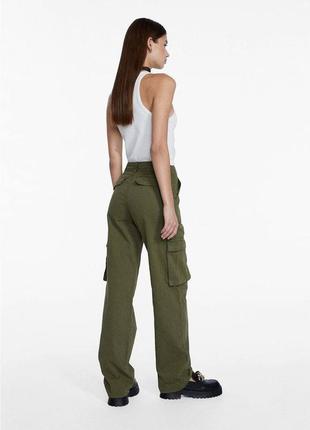 Жіночі нові брюки штани карго stradivarius оригінал cargo прямі прямого крою вільні2 фото
