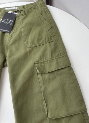 Жіночі нові брюки штани карго stradivarius оригінал cargo прямі прямого крою вільні6 фото