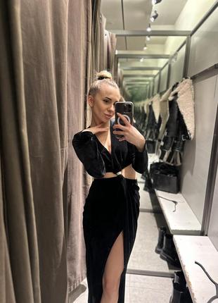 Сукня zara чорний велюр