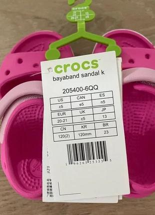 Крокс баябенд сандалі дитячі рожеві crocs bayaband kids sandal electric pink7 фото