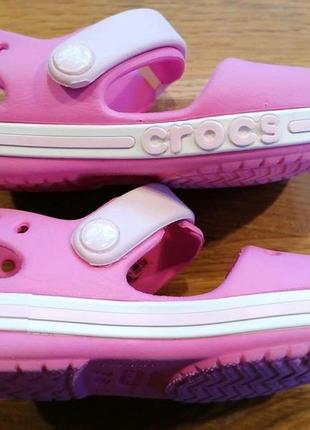 Крокс баябенд сандалі дитячі рожеві crocs bayaband kids sandal electric pink10 фото