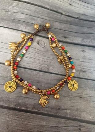 Браслет этно с двеночками
