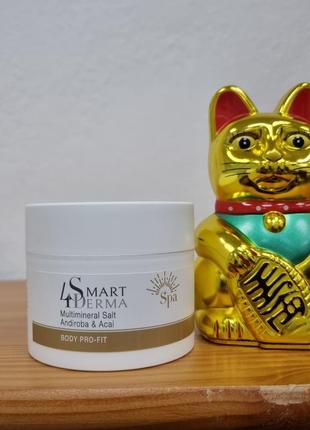 Smart4derma мультиминеральная соль для рук и тела с маслом андыробы и асаи 100 мл