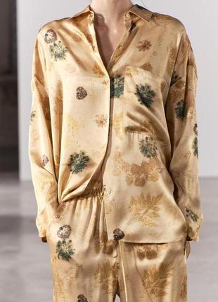 Zara -70% рубашка из 100% шелковой пряжи xs-s, m-l