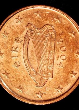 Монета ирландии 1 евроцент 2002-13 гг.2 фото