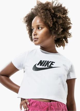 Укороченная футболка топ для девочки nike