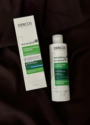 Шампунь від лупи для нормального і жирного волосся vichy dercos anti-dandruff advanced action shampoo1 фото