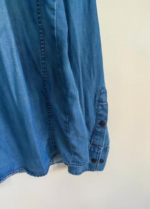 Рубашка рубашка мужская синяя джинс легкая прямая широкая повседневная jean piere man, размер xl4 фото