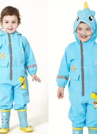 Комбинезон дождевик динозавр цельный 110-116 водонепроницаемый