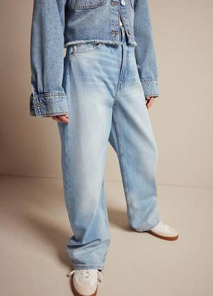 Джинси висока талія джинсові штани з деніму широкі від h&m3 фото