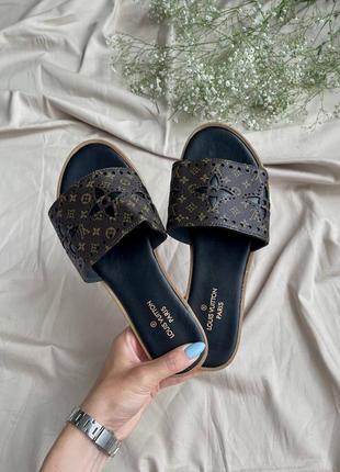 Шльопанці в стилі louis vuitton flip flops slides ‘brown’
