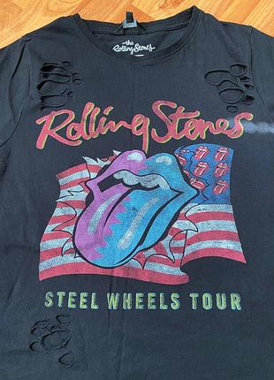 Женская рок-футболка, рок мерч the rolling stones - steel wheels tour5 фото
