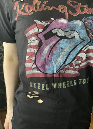 Женская рок-футболка, рок мерч the rolling stones - steel wheels tour3 фото