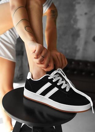 Женские кроссовки campus black /white