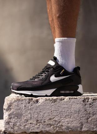 Мужские кроссовки найк черные с белым nike air max 90 surplus black