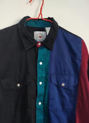 Сорочка рубашка чоловіча синя чорна щільна довга на кнопках пряма широка повсякденна man, розмір xl - 2xl2 фото