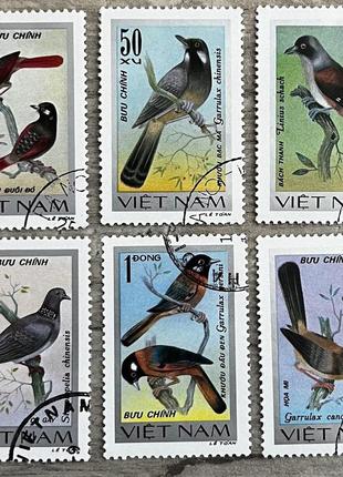 Набор марок вьетнама - птицы