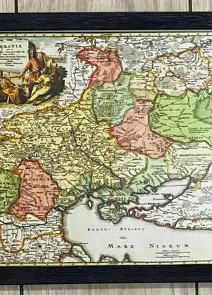 Карта украины,terra cosaccorum, johann baptiste homann (nuremberg, 1720) в рамке3 фото