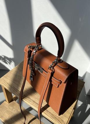 👜 hermes kelly 25 brown/silver3 фото