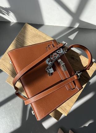 👜 hermes kelly 25 brown/silver4 фото