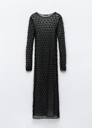 Трикотажна сукня з мереживом zara4 фото