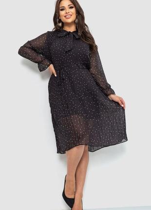 Сукня шифонова, колір чорно-білий